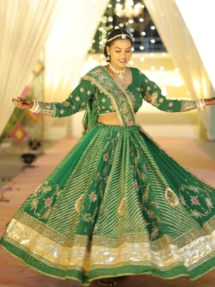 The joy of Garba night! This client is all smiles, her makeup and hair perfectly in place.