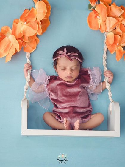 Our hanging swing prop is a client favorite. It creates a beautiful, whimsical image while keeping the baby safe and secure.