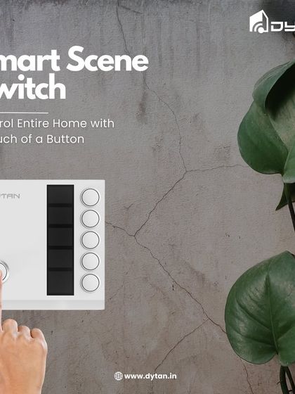 This is my Smart Scene Switch. With a single touch of a button, you can control your entire home, activating pre-set scenes that adjust lights, curtains, and more.