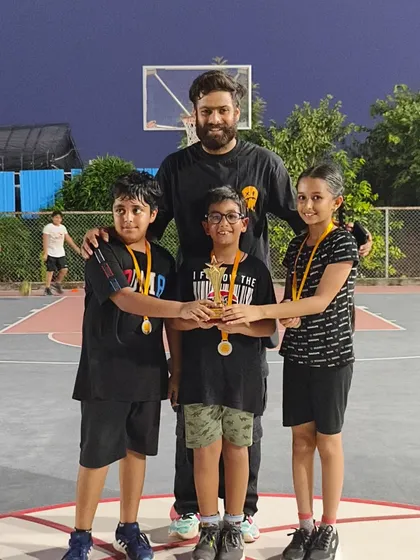 A proud moment with the Under-10 FireBall tournament runners-up. These young players fought hard and earned their medals and trophy, showing true warrior spirit.