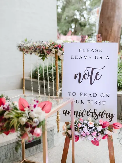 It's the little details that make a wedding so personal. I loved creating this beautiful little station where guests could leave notes for the couple to read on their first anniversary.