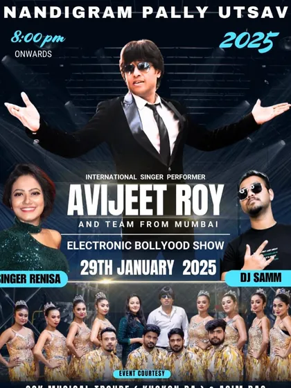 Our poster for the Nandigram Pally Utsav 2025. It's a privilege to see that Bollywood is in the heart of every corner of India.
