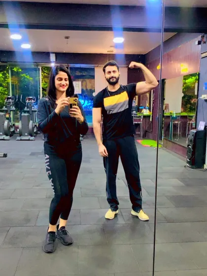 Post-workout flex with actor Yashas Surya. It's always a pleasure training dedicated individuals who are committed to their craft and their fitness.