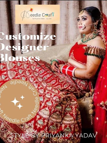 We specialize in creating stunning designer blouses for all your events, including intricate bridal blouses that complete your wedding look.