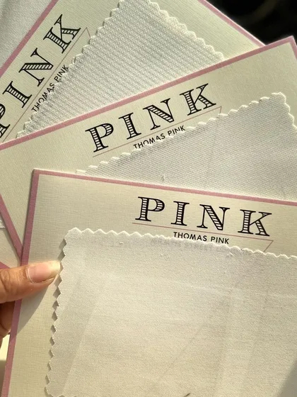 Introducing our best-selling summer fabrics from Thomas Pink. These lightweight white cottons are perfect for crafting crisp, breathable custom shirts.