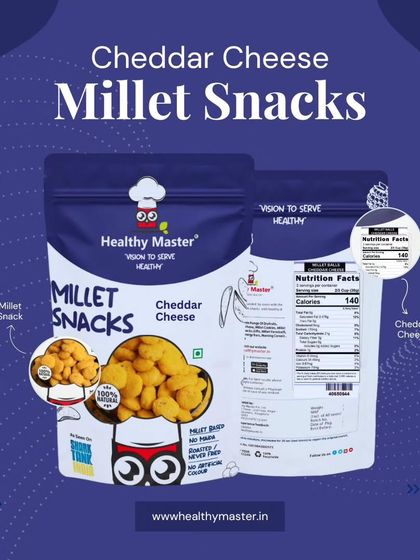 An ancient snack with a cheesy twist. Our Cheddar Cheese Millet Snacks combine the holistic wellness of millet with the rich flavor of cheddar cheese.