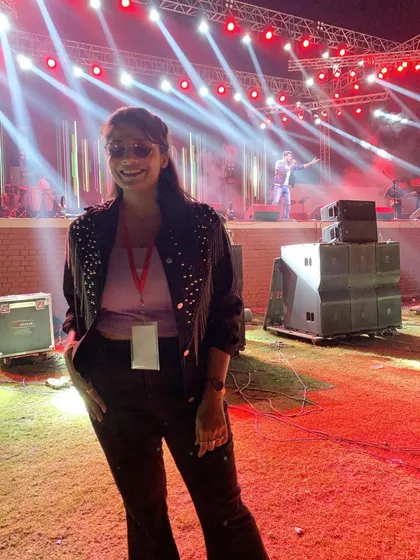 Another shot from the side of the stage during the Fusion Night at Antaragni. As a host, I'm always tuned into the performance and the crowd's reaction.