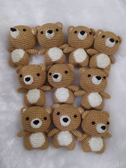 A whole group of little teddy bears sleeping in a row. I am always happy to take on bulk orders for events or resellers, just be sure to plan ahead as each one is made by hand.