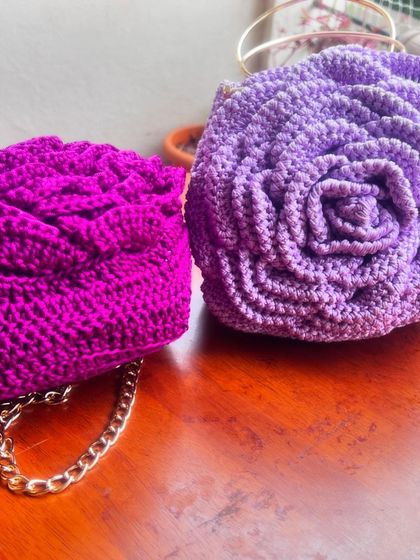 Busy Needles by Utpala Viswanath - Custom Crochet Fashion & Accessories Signature Rose Bags photo 10