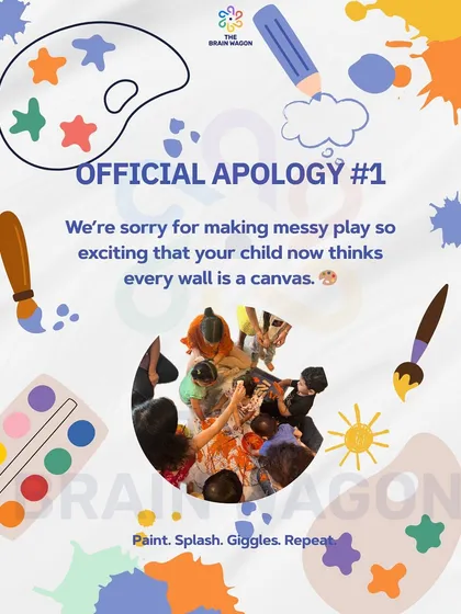 We are officially sorry (not sorry) for making messy play so exciting that your child now sees every wall as a canvas. We are proud to foster a love for creativity and exploration, even if it leads to a little extra cleanup at home!