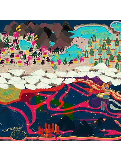 This piece by Prasad invites you to step into a fantastical world, a hallmark of the imaginative contemporary artists I champion at the gallery. It's a vibrant example of how we provide a platform for unique artistic visions to connect with art lovers.
