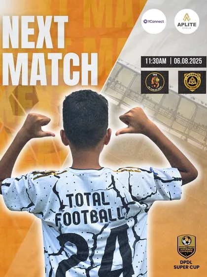 Match day graphic for our U13 team's game in the DPDL Super Cup. We are ready to bring the fire.