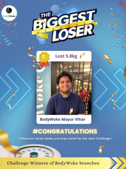 Celebrating our Mayur Vihar champion. He dropped an amazing 5.8kg to win the Biggest Loser title at his branch. His hard work and dedication paid off, and we couldn't be prouder.