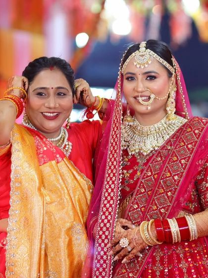 A heartwarming moment between the bride and her mother. I also provide makeup for the bridal party to ensure everyone looks their best.