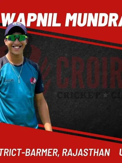 Swapnil Mundra, representing the Barmer district of Rajasthan at the U-19 level. His hard work is paying off.