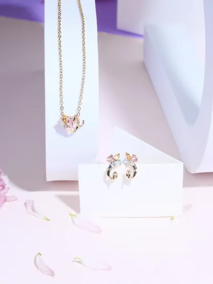 The Tri-Gemstone Set, including the necklace and matching earrings. It's a symphony of color, luxury, and timeless elegance.