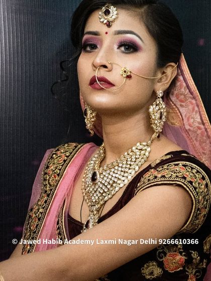 A portrait of a student's bridal makeup work, highlighting the clean application and beautiful color choice. We are proud to showcase the high-quality work of our students.