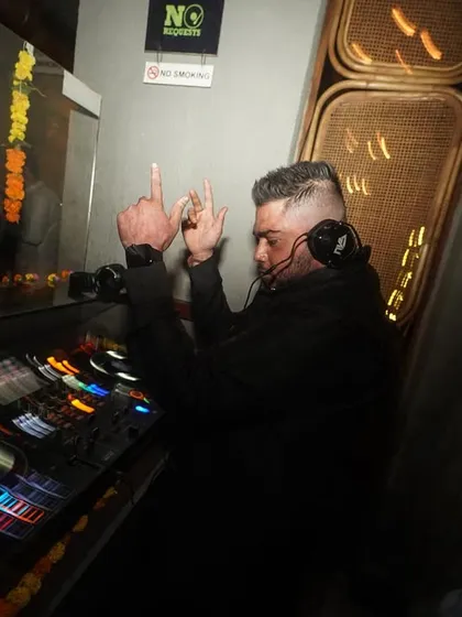 In the zone during the Diwali bash, getting ready to mix the next track. The energy of a festive crowd is always inspiring.
