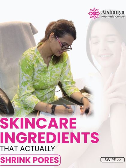 This series of images introduces the key ingredients that can actually help minimize the appearance of pores. As a doctor, I believe in educating my clients about the science behind skincare.