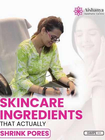This series of images introduces the key ingredients that can actually help minimize the appearance of pores. As a doctor, I believe in educating my clients about the science behind skincare.