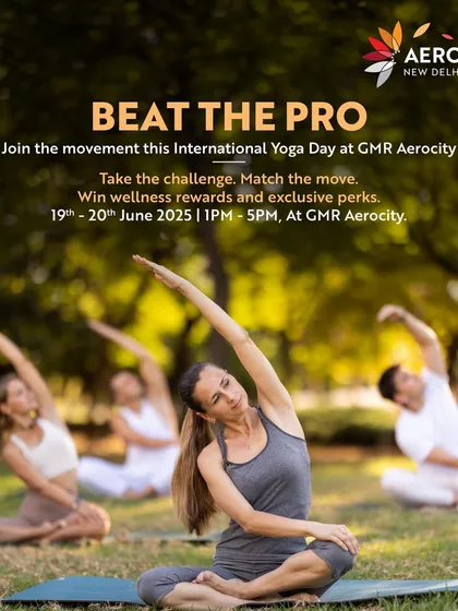 Take the challenge and "Beat The Pro" this International Yoga Day. Join our outdoor sessions, match the instructor's moves, and win exclusive wellness rewards while connecting with fellow enthusiasts.