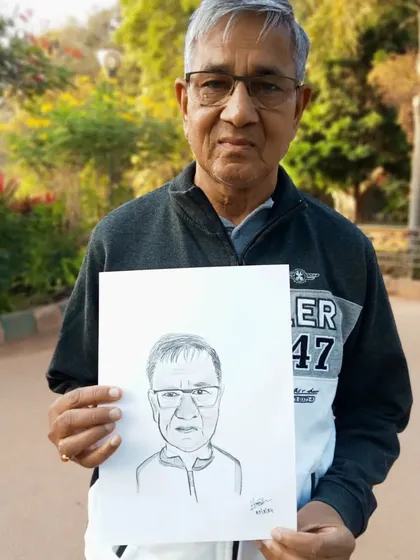 The best of get cartooned. This gentleman's expression is so full of character.