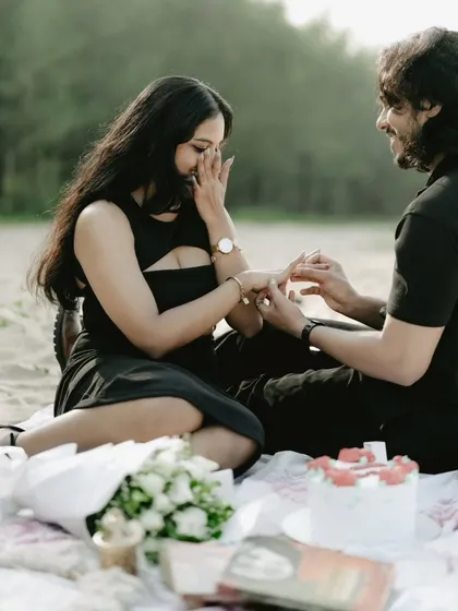 The surprise and joy of a pre-wedding proposal. I help couples document their entire journey, starting from these foundational moments.