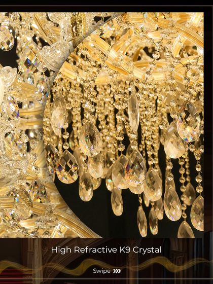 A close-up of the high-refractive K9 crystals used in the Jodha collection. Each crystal is precision-cut to maximize sparkle and create a dazzling display of light.