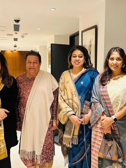 A group photograph from a lovely evening with Anup Jalota Ji and friends. The conversations are always as enriching as the music.