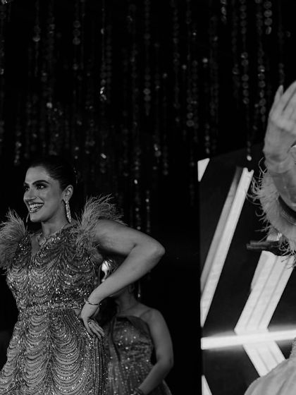 A black and white shot of the bride and her friend dancing. We create timeless memories through dance.