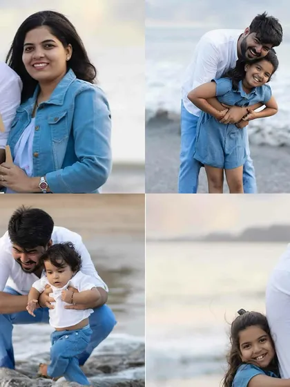 More beautiful memories from a family beach day, highlighting the loving connections between parents and children, and siblings.