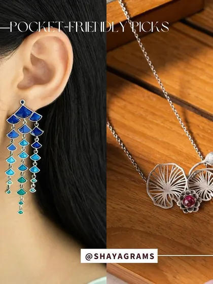 I love finding unique, beautifully designed jewelry from local brands. These silver pieces with enamel and gemstone details are perfect for adding an artistic touch to your outfits without spending a fortune.