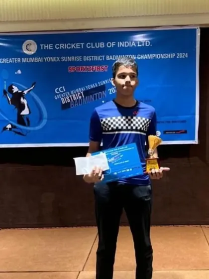 Anmol Sharma with his certificate at the CCI GMBA District Championship prize distribution ceremony.