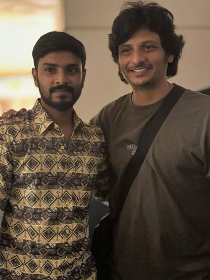 A great moment meeting actor Jiiva. My work often involves playing for film industry events and private gatherings, where a deep knowledge of Tamil and other regional music is key.