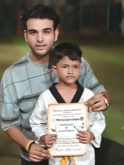 This young yellow belt earned his certificate through hard work and consistent practice. Well done, champ.