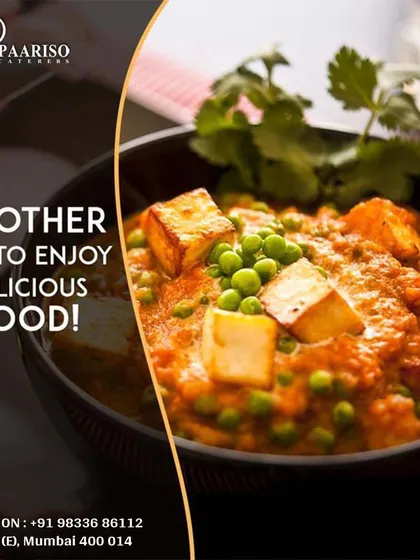 Another day to enjoy delicious food. This close-up of our Matar Paneer shows the perfect texture of the paneer and the vibrant colors of the dish.