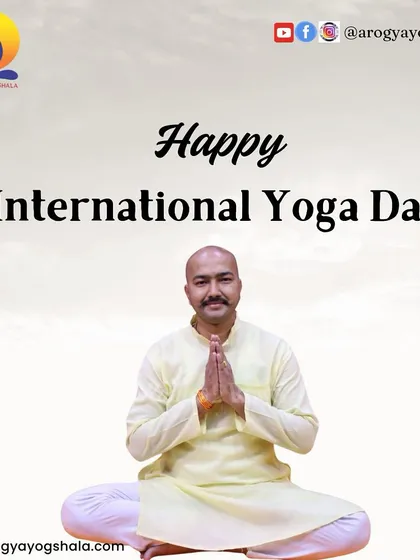 A greeting for International Yoga Day. We encourage everyone to embrace the ancient wisdom of yoga for a healthier and happier life, not just on this day, but every day.