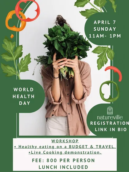 Eating healthy doesn't have to be expensive. This World Health Day workshop focused on healthy eating on a budget and while traveling, complete with a live cooking demonstration and a delicious plant-based lunch.
