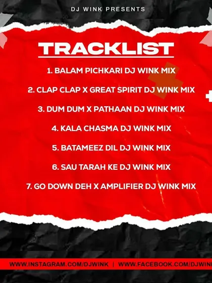 Here’s a sample tracklist from one of my custom mix packs. I take chart-topping Bollywood songs like 'Balam Pichkari' and 'Kala Chasma' and rebuild them with fresh beats, creating high-energy remixes perfect for sangeets and parties.
