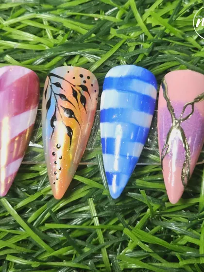More examples of our students' diverse talents, including stripes, gradients, and abstract patterns.