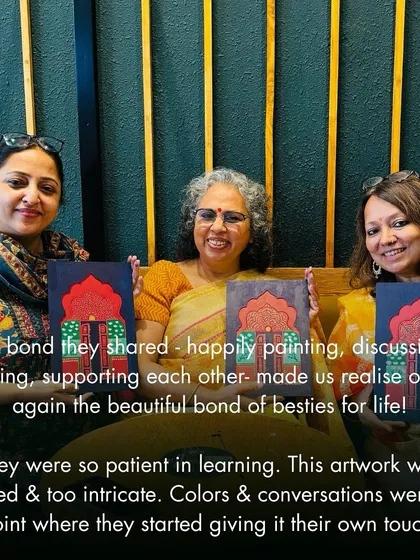 The beautiful result of a day spent painting with best friends. They were so patient and gave their intricate artwork a personal touch.