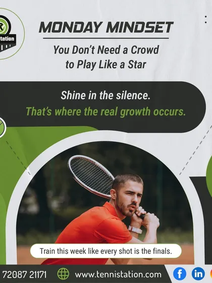 Monday Mindset: You don't need a crowd to play like a star. Real growth happens in the quiet sessions when you train like every shot is for the finals.