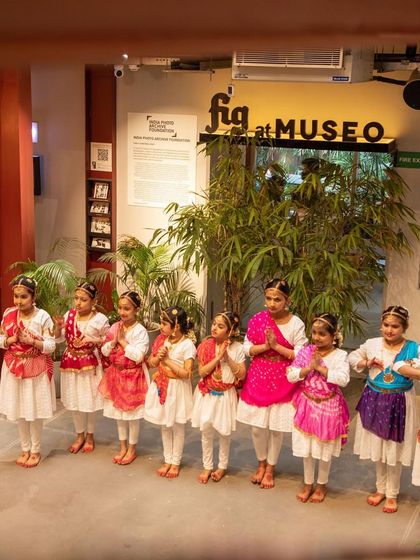 The youngest students taking a bow after their beautiful presentation. They recited their swarams perfectly and danced with their whole hearts.