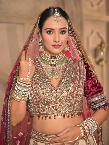 This is the epitome of a royal bridal look. A close-up showcasing the perfectly blended eyeshadow, sharp features, and a majestic presence that every bride deserves on her wedding day.