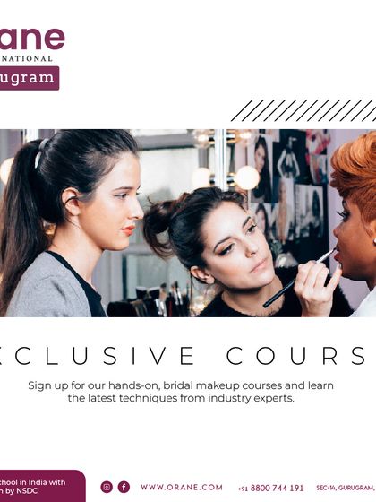 An advertisement for my exclusive bridal makeup courses. I invite aspiring artists to sign up and learn the latest techniques from industry experts.