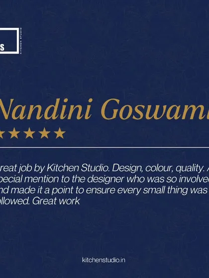 A testimonial from our client Nandini Goswami, who appreciated our designer's involvement and attention to every small detail.