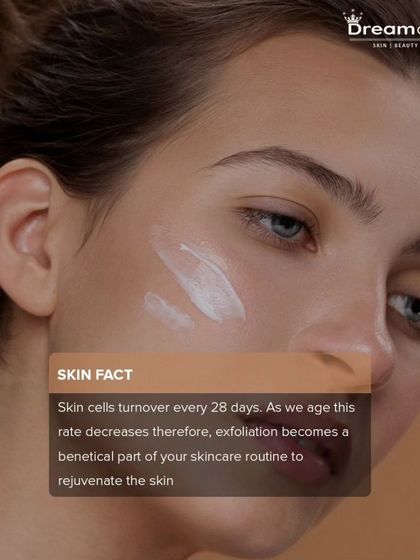 A helpful skin fact: skin cells turn over every 28 days, and this rate decreases as we age. This is why professional exfoliation is a beneficial part of any routine.