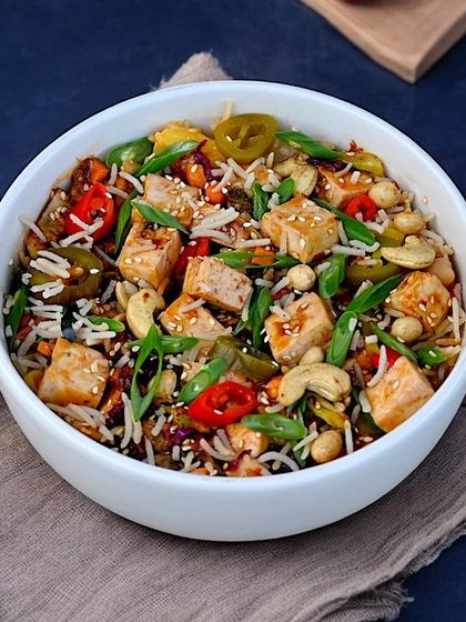 Our new Vegan Thai Tofu Rice Bowl is a delightful mix of marinated tofu, fresh veggies, and fragrant healthy rice. It's a vibrant and wholesome option for our plant-powered customers.
