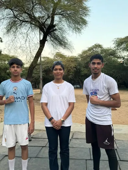 More members of our boxing academy at the Katwariya Sarai training ground. The community we build is as important as the strength we develop.