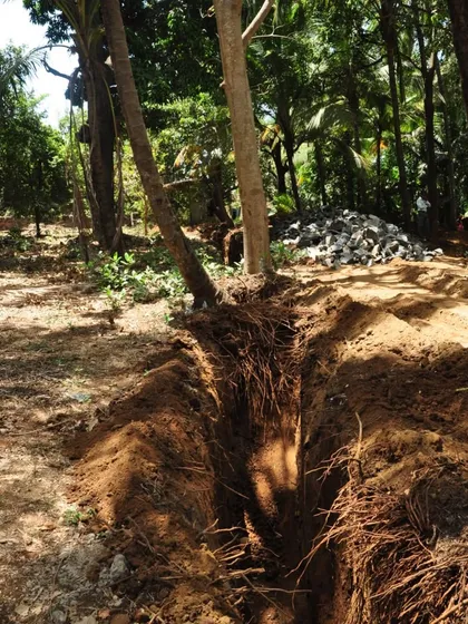 Preserving the natural landscape was the foundation of our vision for K-Lagoon. This image shows a trench carefully dug to avoid damaging the root system of a tree, a testament to our commitment to ecological design.
